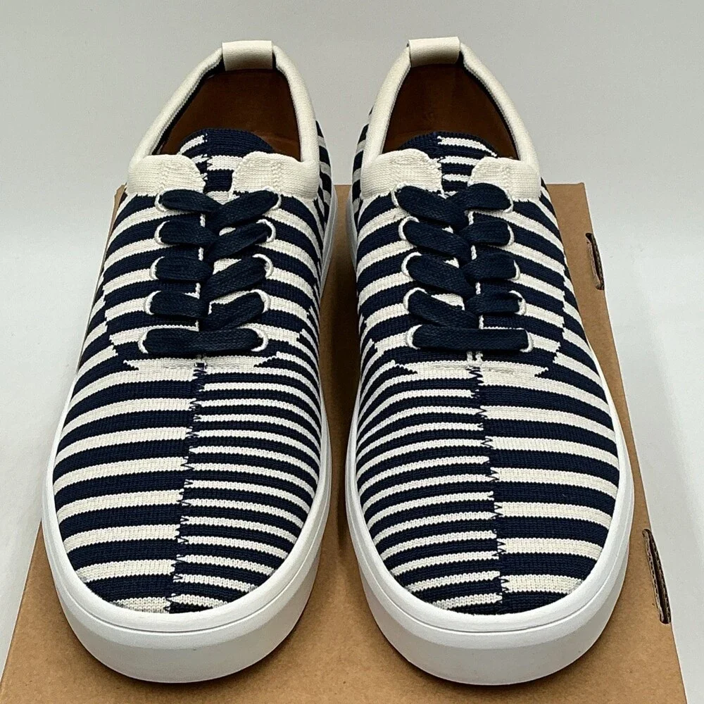 Ted Baker Shorno Sneakers Women's US 8 D Blue White Stripe Skate Shoes Eby4475